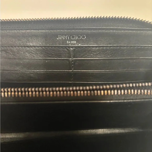 Jimmy Choo Black Wallet with Silver Star Accents - Picture 2 of 2